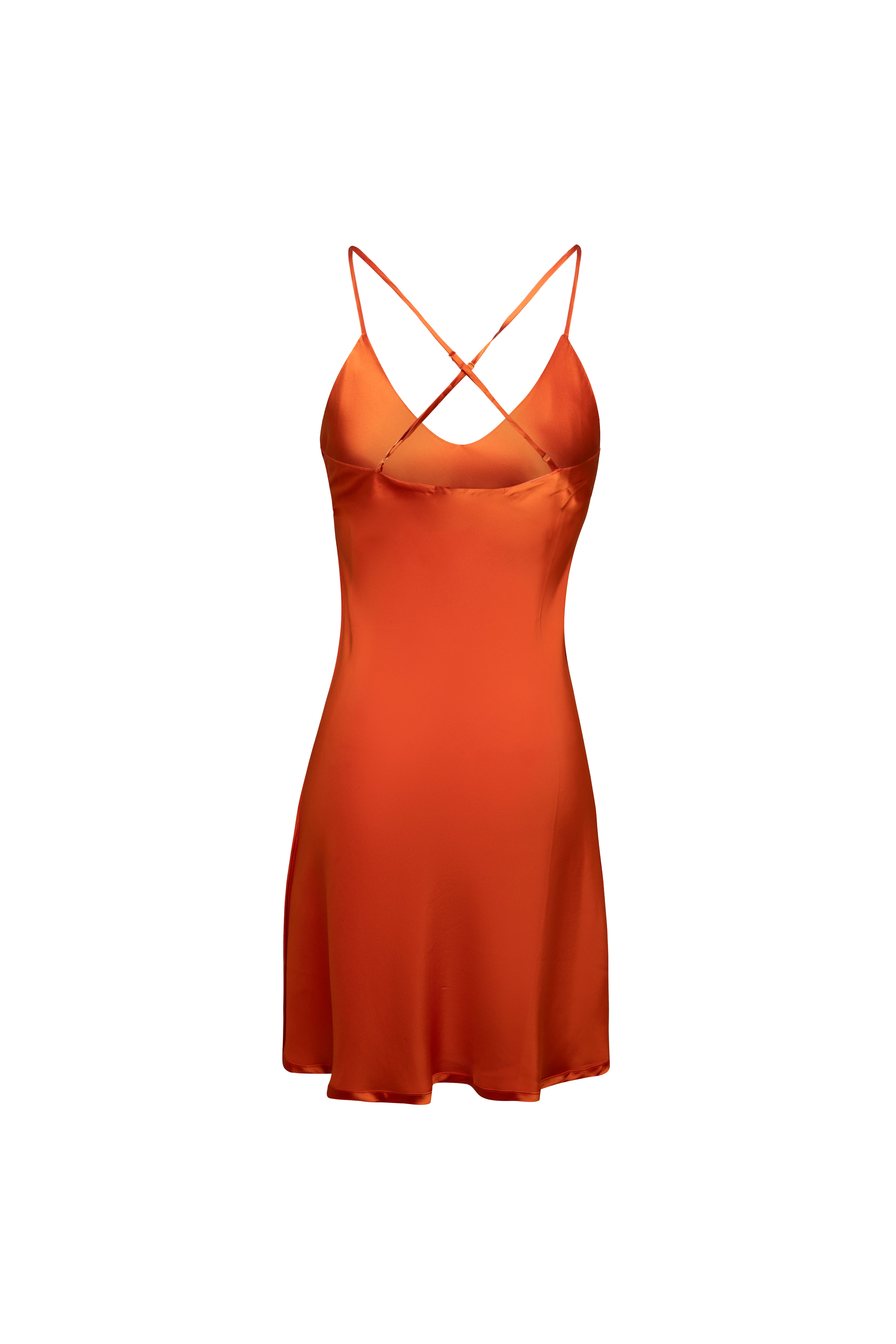 MANDARIN ORANGE SILK SLIP