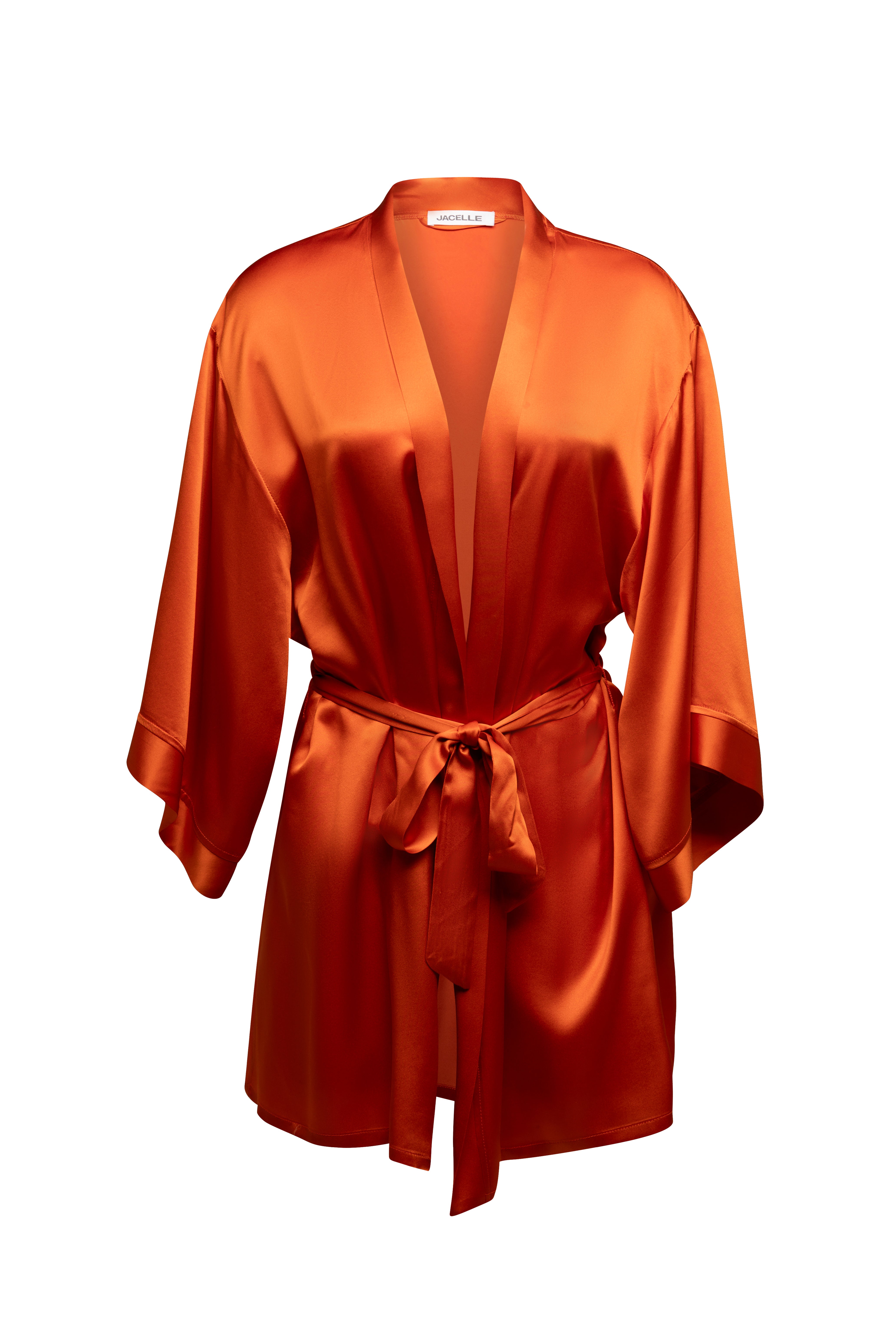 MANDARIN ORANGE SILK ROBE