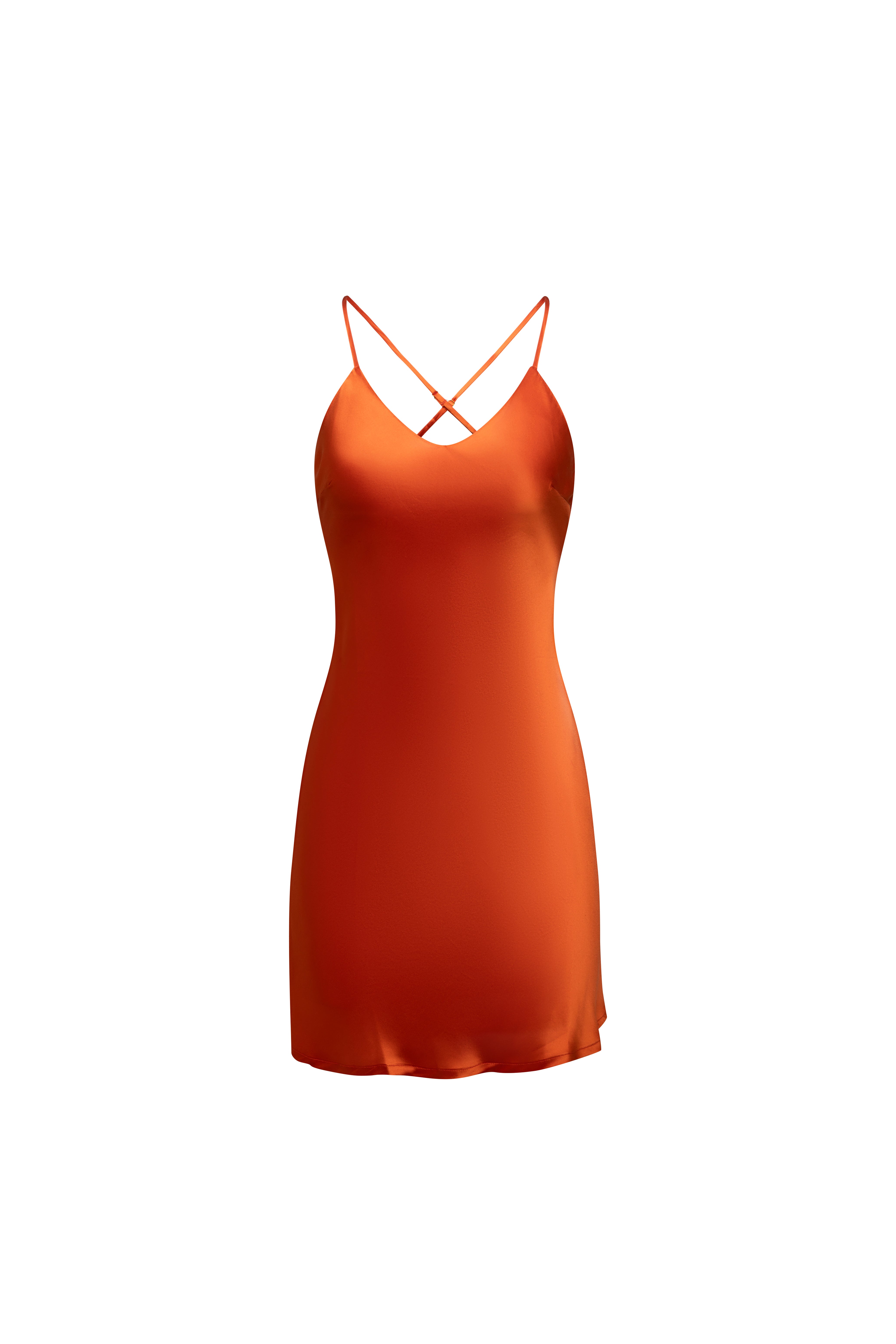 MANDARIN ORANGE SILK SLIP