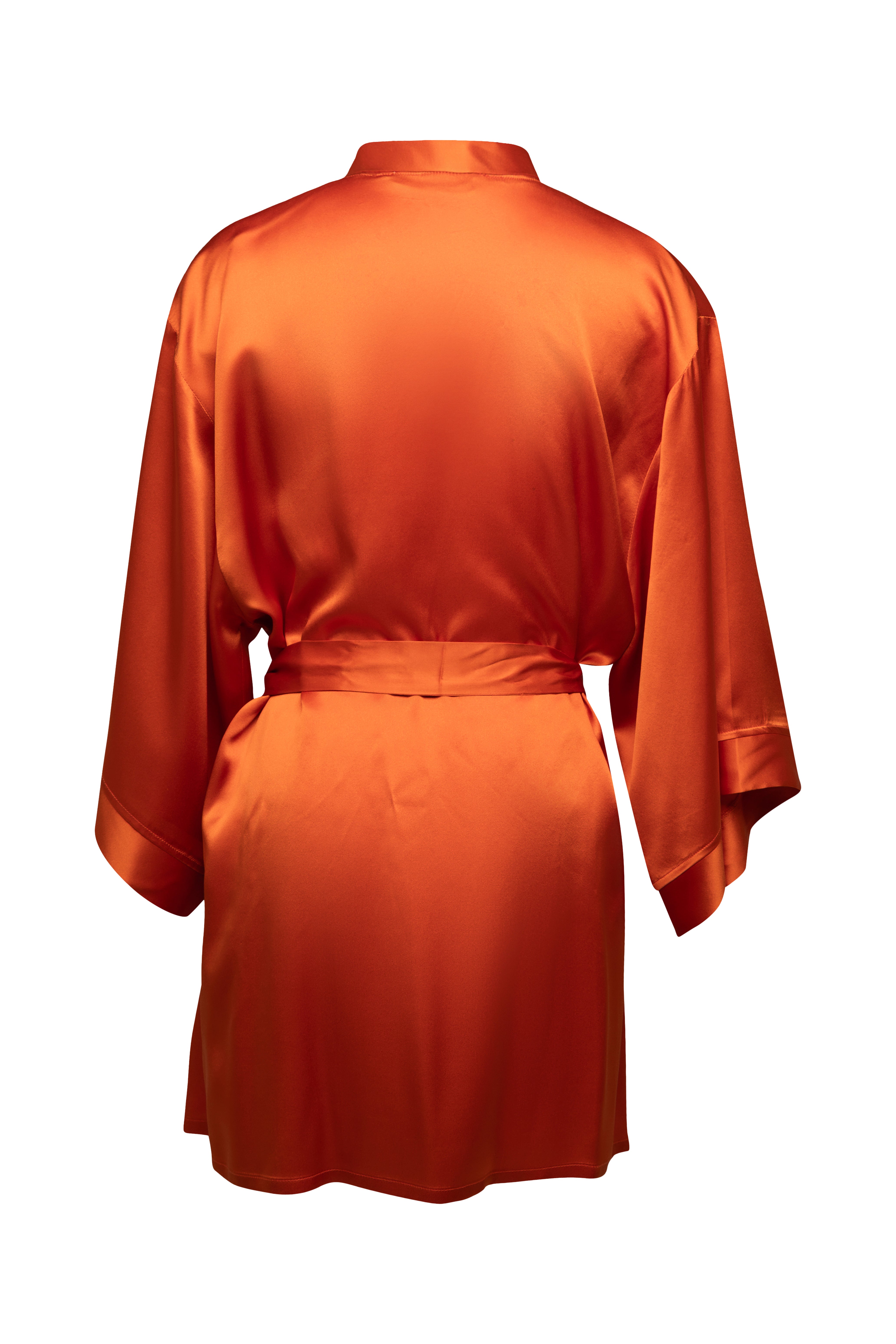 MANDARIN ORANGE SILK ROBE