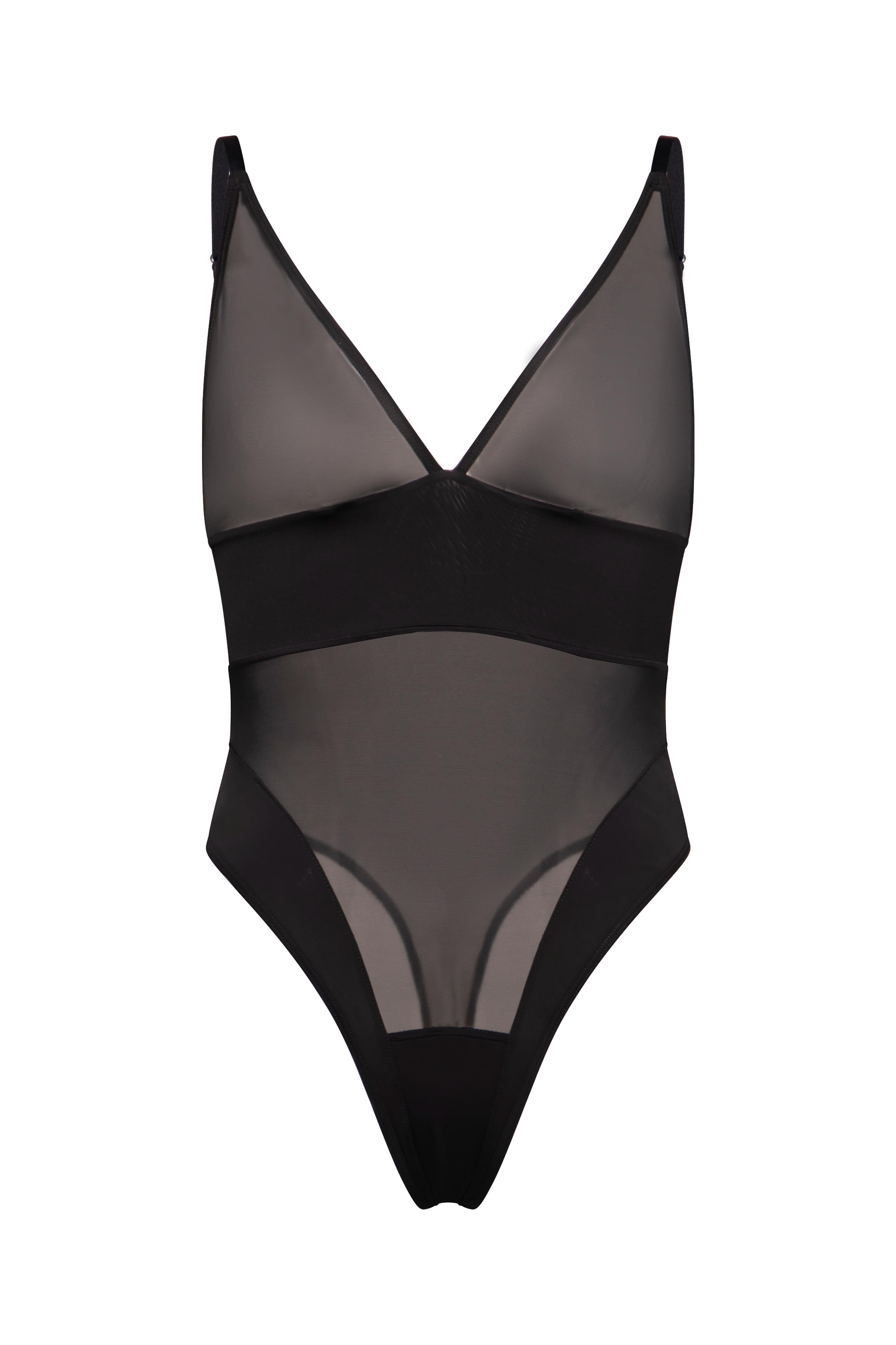 SENSUELLE NOIR THONG BODYSUIT