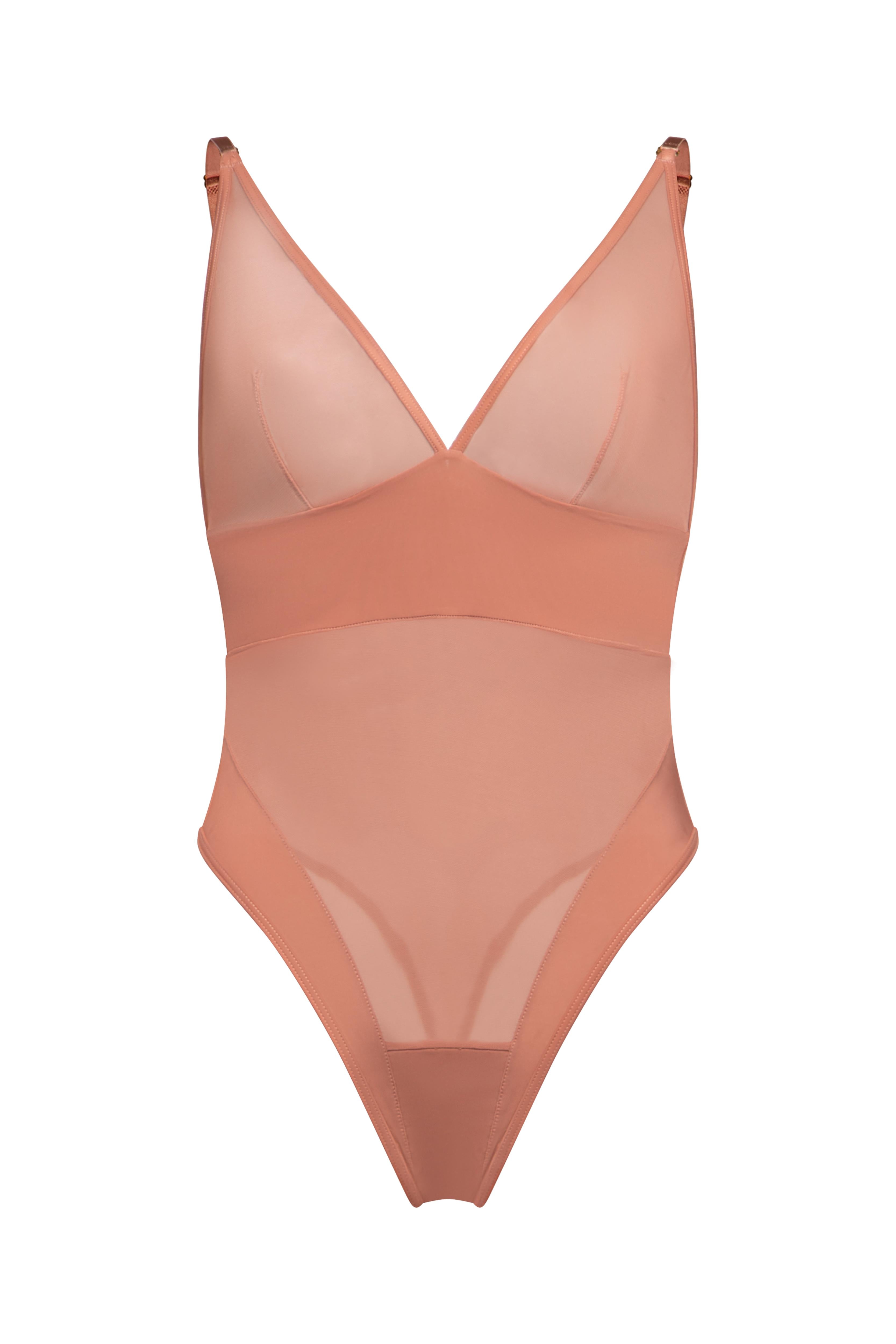 SENSUELLE FAWN THONG BODYSUIT