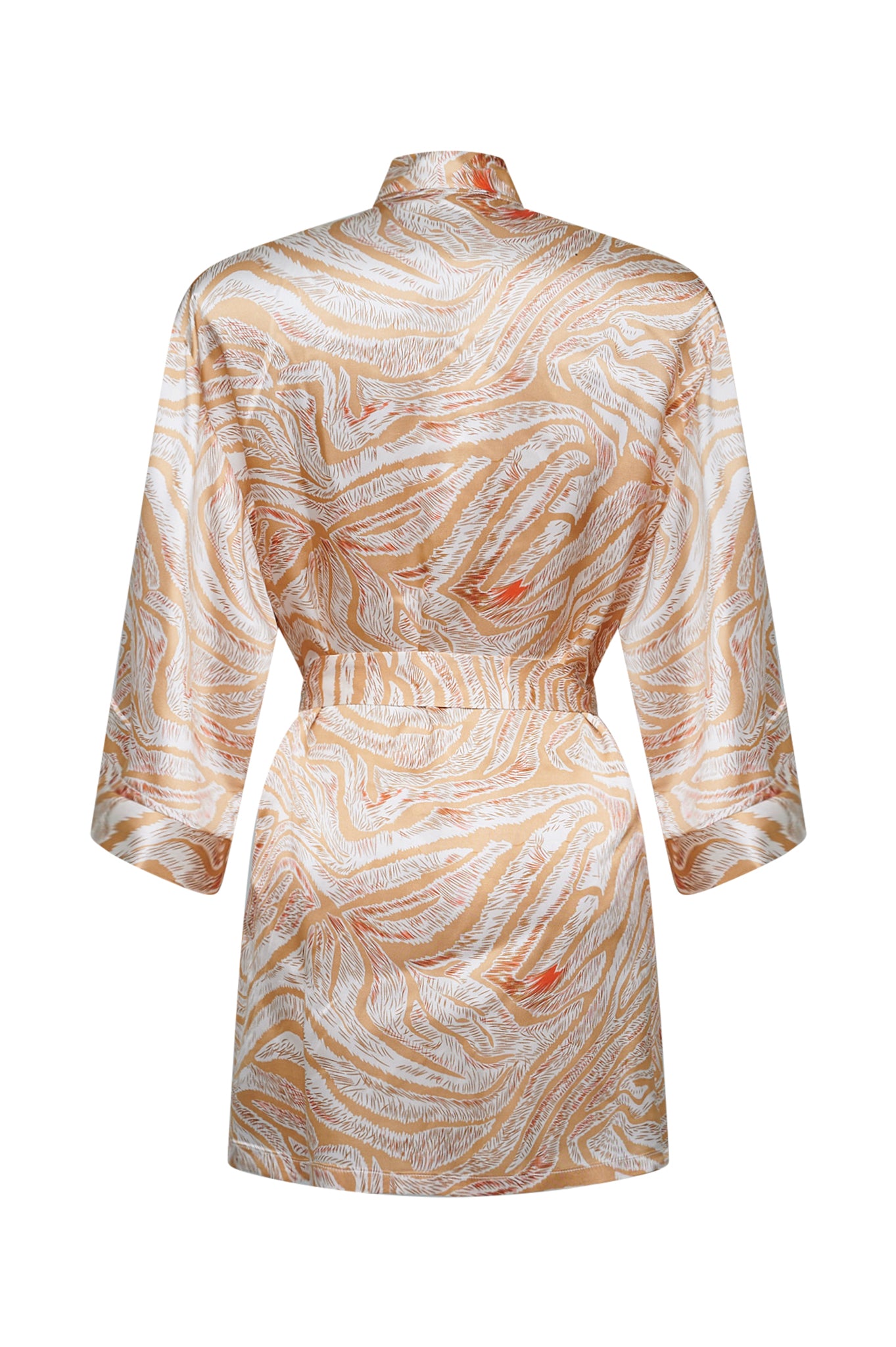 WISPY PRINT SILK SHORT ROBE